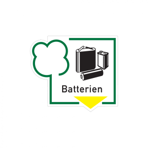 Dreifke&reg; Abfallkennzeichen, Batterien, Folie | Folie selbstklebend | 125x108 ...