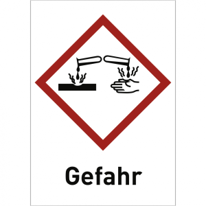Dreifke&reg; Aufkleber Korrosiv (GHS 05) Gefahr, Folie, 18x26 mm, 30 St&uuml;ck/Bogen