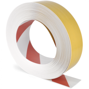 Bodenmarkierungsband WT-500 mit abgeschr&auml;gten Kanten, PVC, Rot/Wei&szlig;,75 mm x 25 m