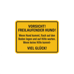 Dreifke&reg; Hinweisschild, Vorsicht! Freilaufender Hund!, Aluminium, 150 x 200 m...