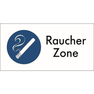 Dreifke&reg; Kombischild, Raucher Zone, 200 x 400 mm, Aluminium glatt, praxisbew&auml;...
