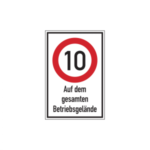 Dreifke&reg; Hinweisschild, Betriebsgel&auml;nde, 10 km/h, 900 x 600 mm, Aluverbund, A...
