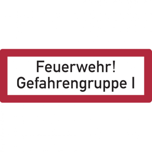Dreifke&reg; Feuerwehrschild, Feuerwehr! Gefahrengruppe I - DIN 4066 | Alu gepr&auml;g...