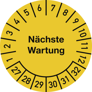 Dreifke&reg; Pr&uuml;fplakette N&auml;chste Wartung 2027-2032, Dokumentenfolie, &Oslash; 25 mm, 10...