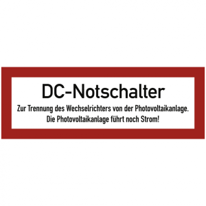 Dreifke&reg; Brandschutzschild DC-Notschalter - Zur Trennung des Wechselrichters ...