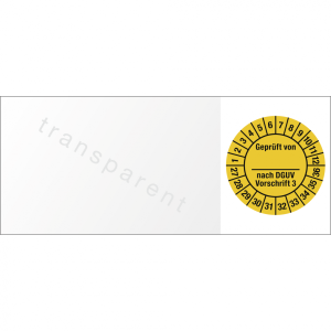 Dreifke&reg; Kabelpr&uuml;fplakette Gepr&uuml;ft...DGUV Vorschr. 3, 2027-2036, Folie, 60x25...