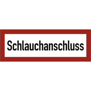 Dreifke&reg; Schild Schlauchanschluss, Alu, 297x105 mm
