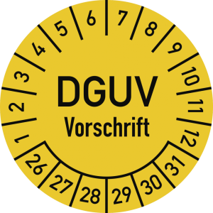 Dreifke&reg; Pr&uuml;fplakette DGUV Vorschrift, 2026-2031,Dokumentenfolie, &Oslash; 25 mm, 10...