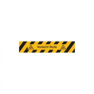 Dreifke&reg; Antirutschbelag, Vorsicht Stufe, schwarz/gelb, 130 x 650 mm, R11, 1 ...