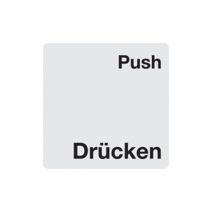 Dreifke&reg; T&uuml;rschild, Dr&uuml;cken/Push, 60 x 60 mm, Alu glatt 1 Stk.