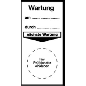 Grundplaketten Wartung am ... durch 40x80mm
