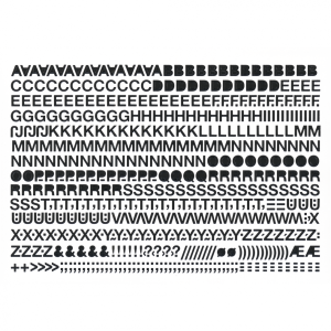 Aufkleber Gro&szlig;buchstaben schwarz, Folie, 15 mm, 1 Bogen