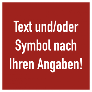 Dreifke&reg; Schild, Brandschutzzeichen - Text nach Ihren Angaben, Kunststoff, 20...