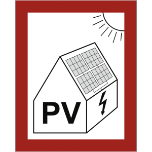 Dreifke&reg; Aufkleber Hinweis auf eine PV-Anlage (Photovoltaikanlage), Folie, 10...