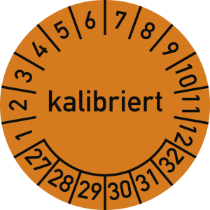 Dreifke&reg; Pr&uuml;fplakette kalibriert 2027 - 2032, Folie, &Oslash; 15 mm, 10 St&uuml;ck/Bogen
