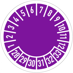 Dreifke&reg; Pr&uuml;fplakette Standard 2028 - 2033, Folie, &Oslash; 30 mm, 10 St&uuml;ck