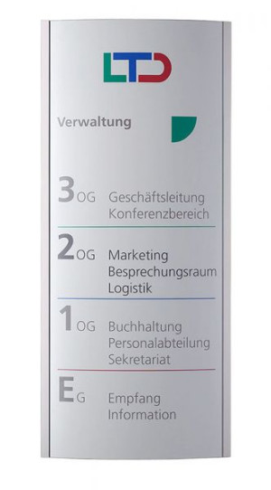 ORLANDO Wegweiser hoch, 100 x 61 cm, silber