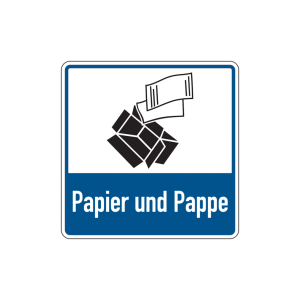 Dreifke&reg; Abfallkennzeichen, Papier und Pappe, blau, 100 x 100 mm, Folie, Foli...