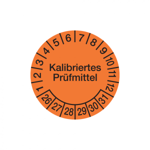 Dreifke&reg; Pr&uuml;fplakette, Kalibriertes Pr&uuml;fmittel, Orange/Schwarz, Folie, &Oslash; 30&acute;m...