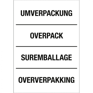 Aufkleber Umverpackung/Overpack/Suremballage/Oververpakking,Papier,105x148mm,...