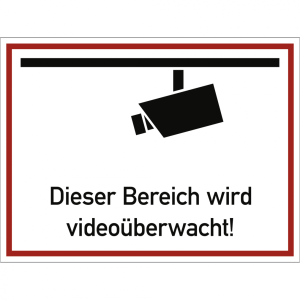 Dreifke&reg; Dieser Bereich wird video&uuml;berwacht, Alu, 400x300 mm