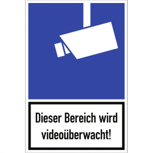 Dreifke&reg; Dieser Bereich wird video&uuml;berwacht!, Kombischild, Alu, 250x375 mm
