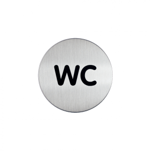 WC-Piktogramm, "WC", Edelstahl, &Oslash; 83 mm, 1 Stk.