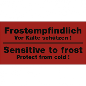 Aufkleber Frostempfindlich - Vor K&auml;lte sch&uuml;tzen!, Papier, 140x70 mm, 1000 St&uuml;...