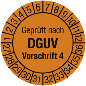 Dreifke&reg; Pr&uuml;fplakette Gepr&uuml;ft nach DGUV Vorschrift 4, 2027-2036, Dokumentenfo...