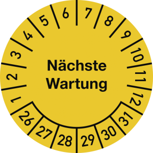 Dreifke&reg; Pr&uuml;fplakette N&auml;chste Wartung 2026-2031, Dokumentenfolie, &Oslash; 25 mm, 10...