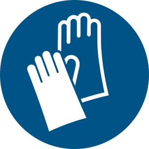 Gebotszeichen 'Handschutz benutzen' (M009), gem ASR A1.3 (DIN EN ISO 7010) Aufkleber Folie 10cm 1 Stück