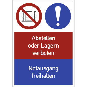 Dreifke&reg; Aufkleber Notausgang freihalten ..., Kombischild, Folie, 210x297 mm
