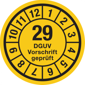 Dreifke&reg; Jahrespr&uuml;fplaketten, DGUV Vorschrift gepr&uuml;ft, Jahresfar - 35 mm Foli...