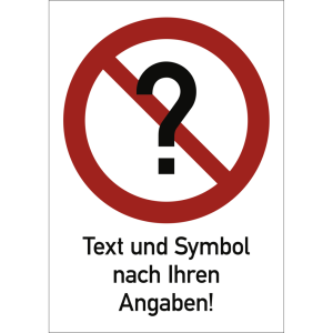 Dreifke&reg; Aufkleber, Verbotszeichen - Text und Symbol nach Ihren Angaben, Foli...