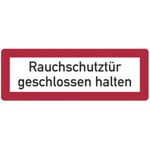 Dreifke&reg; Feuerwehrschild, Rauchschutzt&uuml;r geschlossen halten - DIN 4066 | Foli...