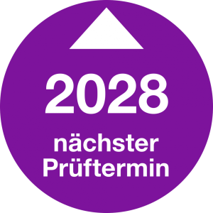Dreifke&reg; Pr&uuml;fplakette N&auml;chster Pr&uuml;ftermin 2028, Folie, &Oslash; 30 mm, 10 St&uuml;ck/Bogen