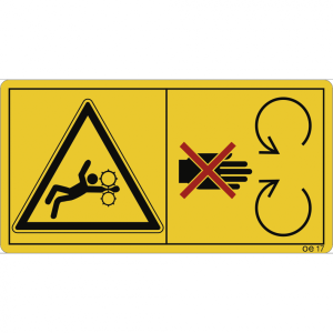 Dreifke&reg; Aufkleber - Ausreichend Abstand zu drehenden Maschinenteilen..., Fol...