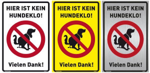 Dreifke&reg; Schild Hier ist kein Hundeklo! | stabiles Alu-Schild mit UV-Schutz 2... weiß (200x300mm) Alu