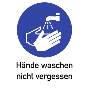 Dreifke&reg; Aufkleber (Folie) "H&auml;nde waschen", 21x29,7cm (BxH), Folie selbstkleb...