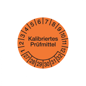 Dreifke&reg; Pr&uuml;fplakette, Kalibriertes Pr&uuml;fmittel, Orange/Schwarz, Folie, &Oslash; 30&acute;m...