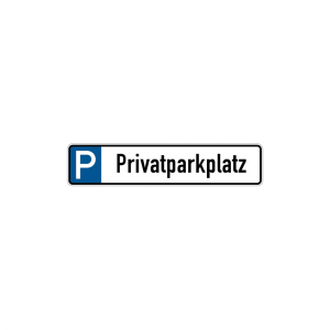 Dreifke&reg; Parkplatzkennzeichen, P-Privatparkplatz, 113x523mm, Alu gepr&auml;gt, Alu...