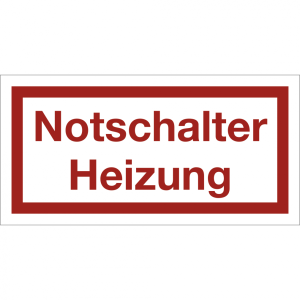 Dreifke&reg; Notschalter Heizung, Textschild, Folie, 80x40 mm