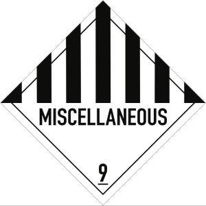 Gefahrzettel Klasse 9 Text MISCELLANEOUS, Folie, 100x100 mm