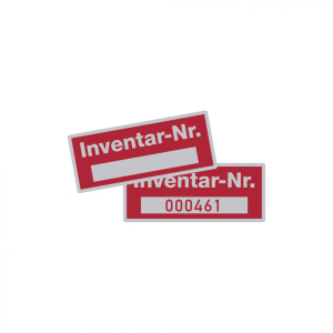 Dreifke&reg; Inventaretiketten mit Freifeld, Polyesterfolie silber/rot - Rolle = ...