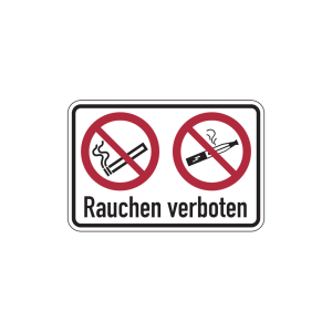 Dreifke&reg; Verbotsschild, Kombischild, Zigarette/E-Zigarette, Rauchen verboten,...