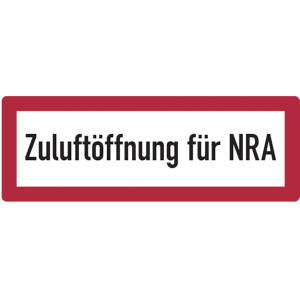 Dreifke&reg; Feuerwehrschild, Zuluft&ouml;ffnung f&uuml;r NRA (Nat&uuml;rliche Rauchabzugsanlage...