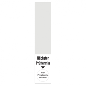 Kabelpr&uuml;fplakette, N&auml;chster Pr&uuml;ftermin, mit Freifeld, 20 x 100 mm - Bogen = 5...