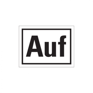 Dreifke&reg; Hinweisschild, Auf, 30 x 40 mm, Folie, Folie selbstklebend 1 Stk.