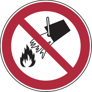 Dreifke&reg; Alu-Schild, gepr&auml;gt "Mit Wasser l&ouml;schen verboten", &Oslash;20cm, 1 St&uuml;ck, V...