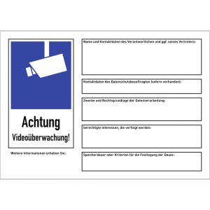 Dreifke&reg; Vorgelagertes Hinweisschild nach DSGVO, Art. 13, Alu, 297x210 mm